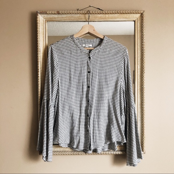 Madewell Bell Sleeve Button Down Blouse XL - Picture 2 of 7